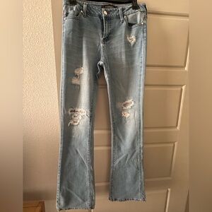 Liverpool Jeans Company Light Blue Distressed Straight Leg Jeans